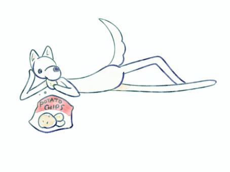 Illustration, dog, cute, crisps, 