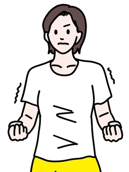 漸進的筋弛緩法 女性,漸進的筋弛緩法,両手,グー,緊張,震える,力,拳,リラックス法,ストレス解消のイラスト素材