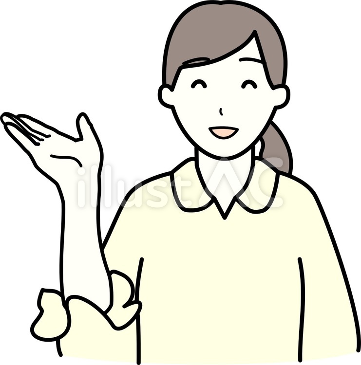 案内する女の子（笑顔） 女の子,人物,笑顔のイラスト素材