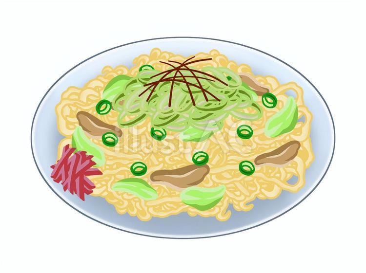 塩焼きそば 塩焼きそば,麺,キャベツのイラスト素材