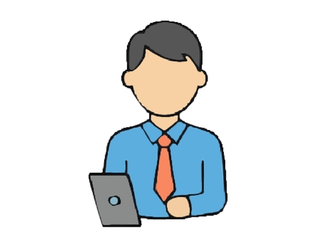 タブレットを操作するサラリーマン サラリーマン,ビジネス,仕事,タブレット,スーツ,ネクタイ,透過,オフィス,会社,会議のイラスト素材