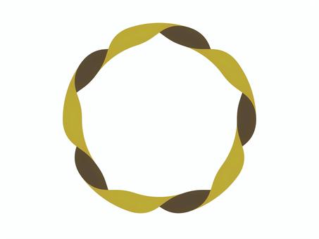 リボンのフレーム（ねじれ・円・太）02 リボン,フレーム,枠,ねじれ,円,マーク,シンプルのイラスト素材