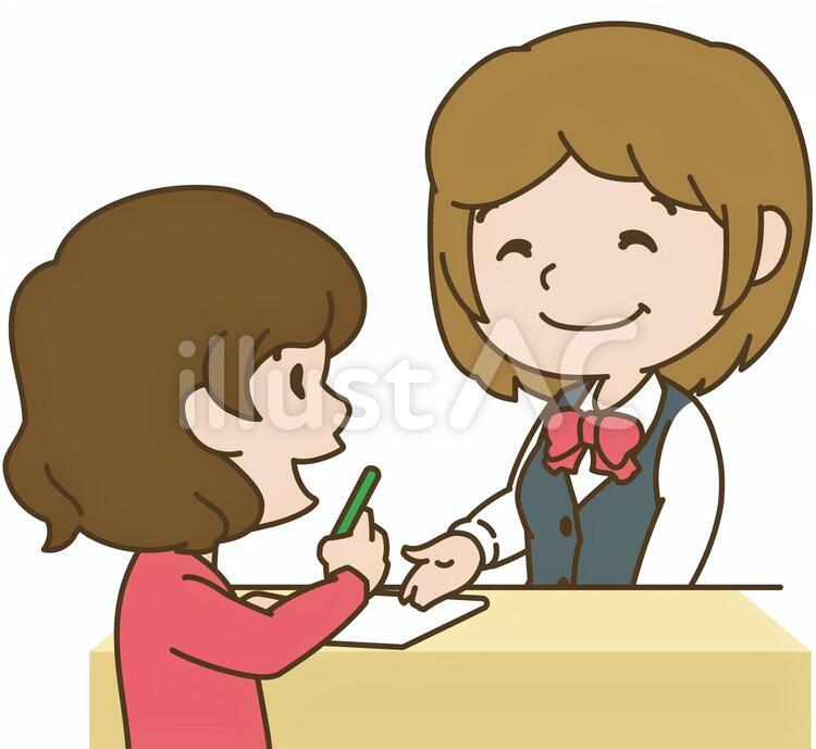 申し込みに対応する店員 応対,店員,申し込みのイラスト素材