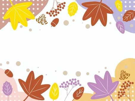 秋のフレーム北欧調 秋のフレーム北欧調 秋,背景,フレーム,落葉,紅葉,葉っぱ,まつぼっくり,実,草木,枠のイラスト素材