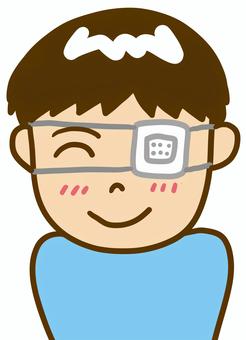 眼帯 眼帯,子供,男の子のイラスト素材