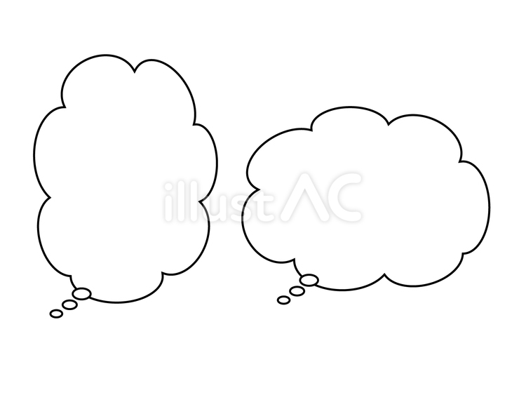 フキダシ１(中白左) フキダシ,曇,もくもくのイラスト素材
