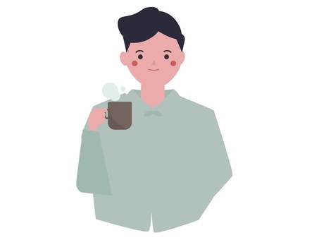 man drinking coffee cafe, , JPG and PNG