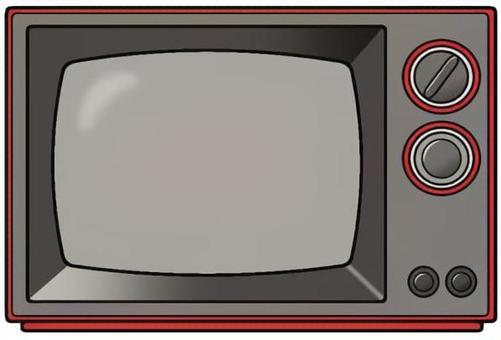 昭和っぽいレトロテレビ テレビ,レトロ,昭和,家電,赤,背景透過のイラスト素材