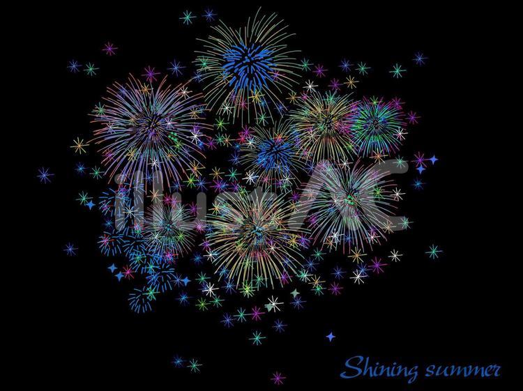 打ち上げ花火3 打ち上げ花火,花火,夏のイラスト素材