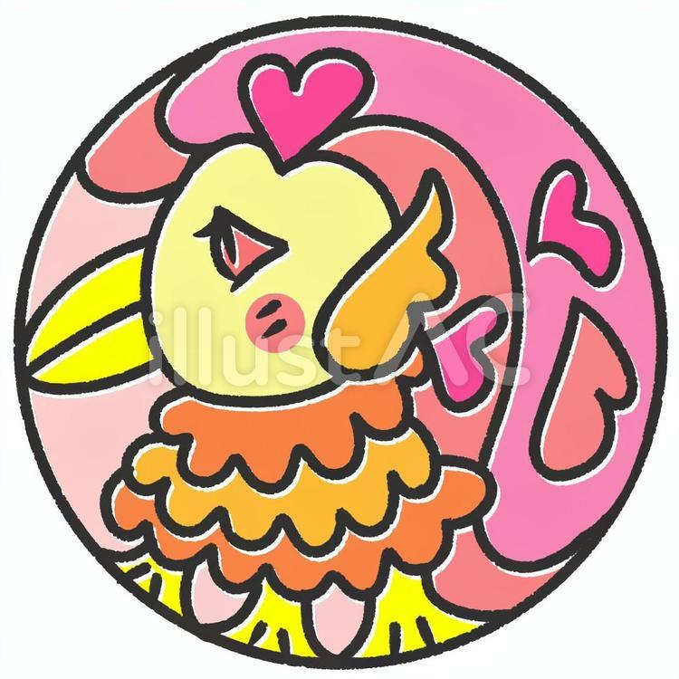 アマビエ１３ピンク アマビエ,厄除け,魔除けのイラスト素材
