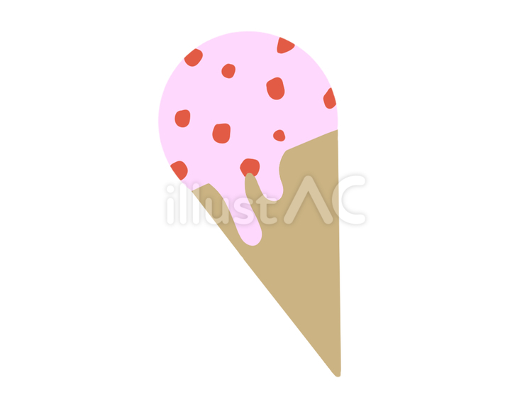 溶けたアイスいちごトッピング付き主線なし トッピング,溶けた,いちごのイラスト素材