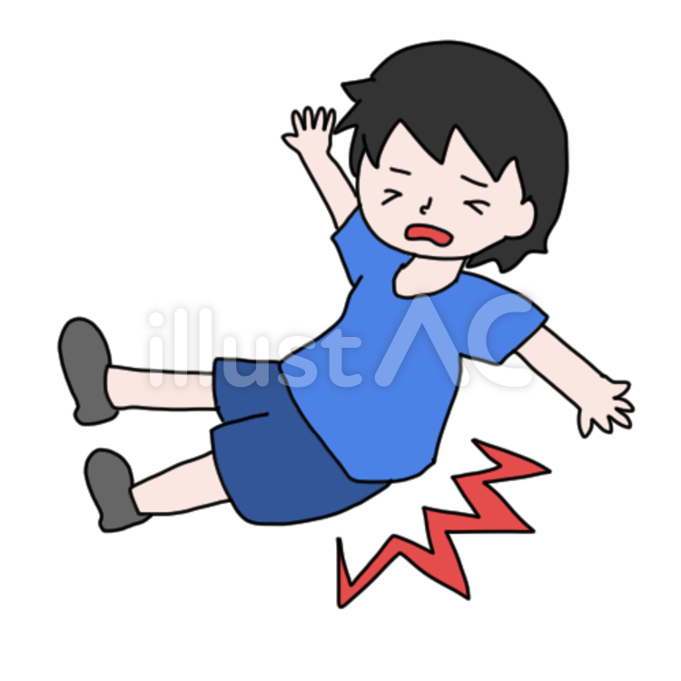 尻もち 転ける,尻もち,ころぶのイラスト素材