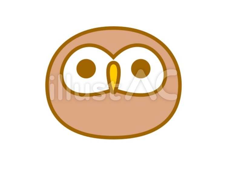 シンプルフクロウ　茶 フクロウ,動物,鳥のイラスト素材