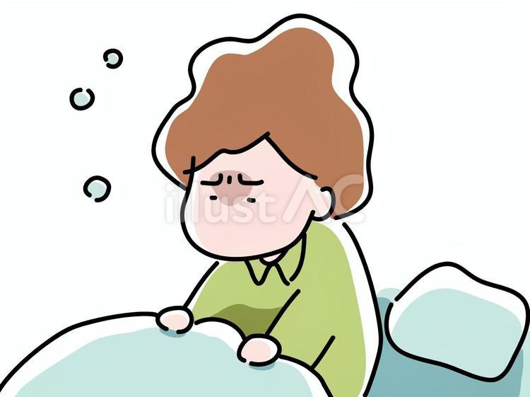 寝起きの主婦 主婦,寝起き,中年女性のイラスト素材