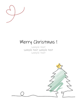 クリスマスの背景、フレーム21 クリスマス,線画,クリスマスツリー,ツリー,シンプル,もみの木,フレーム,水彩,背景,手描きのイラスト素材