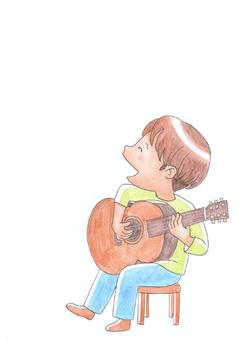 Illustration, guitar, children, performance, 