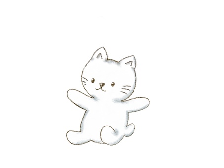 ネコのぬいぐるみ ネコ,ぬいぐるみ,かわいい,おもちゃ,手描き,挿絵,イラストのイラスト素材