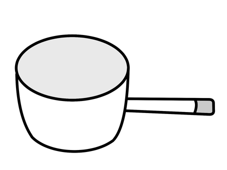 片手鍋白 片手鍋,鍋,調理道具,生活,シンプル,かわいい,白,料理,キッチン用品のイラスト素材