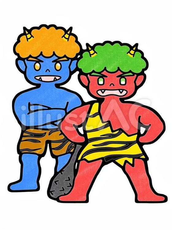 鬼(赤･青) 鬼,節分,昔話のイラスト素材
