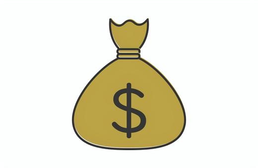 コイン袋 金袋,お金,袋,麻袋,硬貨,ドル,収入,大金,布袋,巾着のイラスト素材