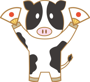 2021年丑年年賀状牛 2021年丑年年賀状牛 年賀状,牛,正月のイラスト素材
