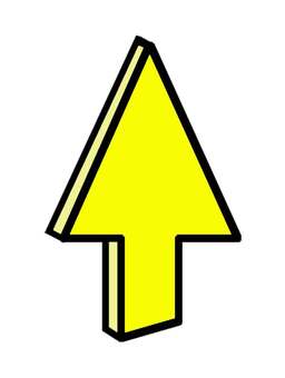 立体的上矢印 矢印,記号,上,アイコン,アイキャッチ,上がる,増加,値上げ,アップ,マークのイラスト素材