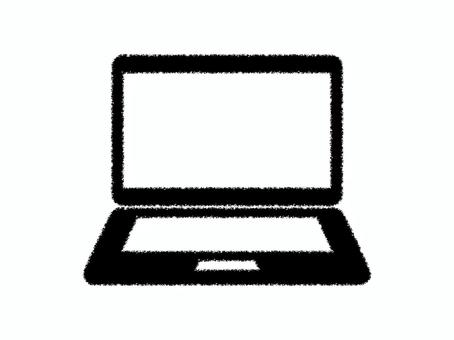 クレヨン手書きノートPCシンプルアイコン