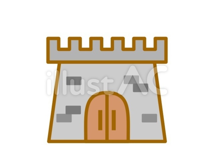 砦　グレー 砦,城,建物のイラスト素材