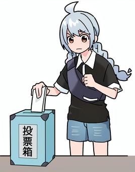 Illustration, moe karakter, a cah wadon, cute, 