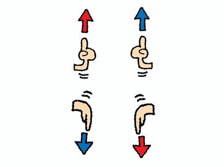 指差し 指差し,矢印,上,下,フォント,セット,pop調,手描き,挿絵,ワンポイントのイラスト素材