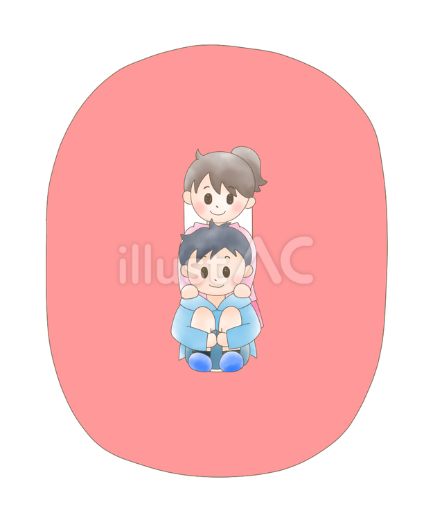０と男の子女の子 ０,数字,子供のイラスト素材