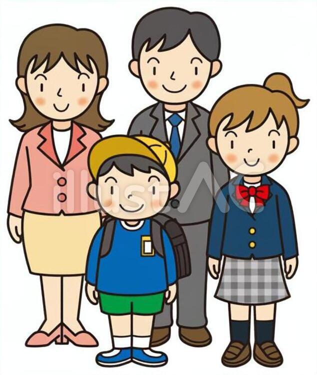 二世帯家族 家族,子,親子のイラスト素材