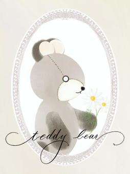 花をプレゼントするテディベア テディベア,花,ギフト,可愛い,くま,シンプル,おしゃれ,水彩,動物,生物のイラスト素材