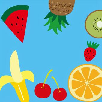 Illustration, fruits, fruit, frame, JPG and EPS