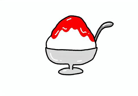 いちご味のかき氷 いちご味のかき氷 かき氷,夏,単体のイラスト素材