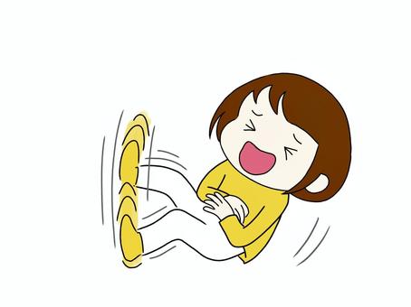 お腹を抱えて笑う女性 女性,お腹,抱える,笑う,大笑い,爆笑,バタバタ,大声,大口,抱腹絶倒のイラスト素材