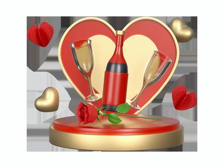 3 D レンダリング バレンタインデーの愛のギフト要素 24