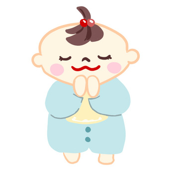 Illustration, tiny, baby, a prayer, 