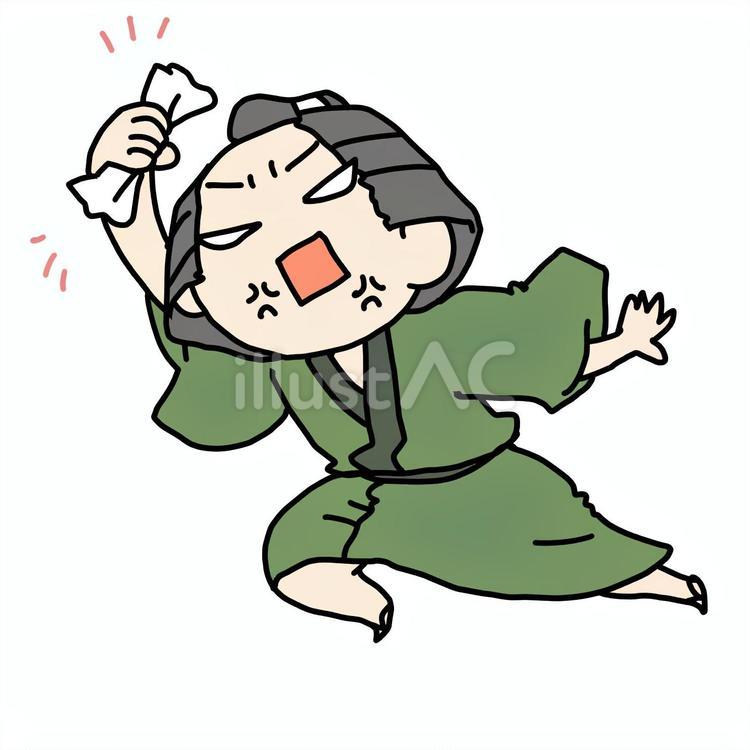 怒りながら掴む町民 町民,男性,怒るのイラスト素材