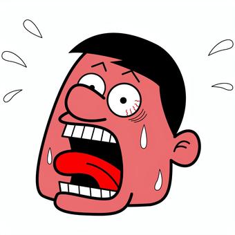 男性　「暑っ」顔　文字無 熱中症,暑い,顔,男性,注意,人間,対策,危険のイラスト素材