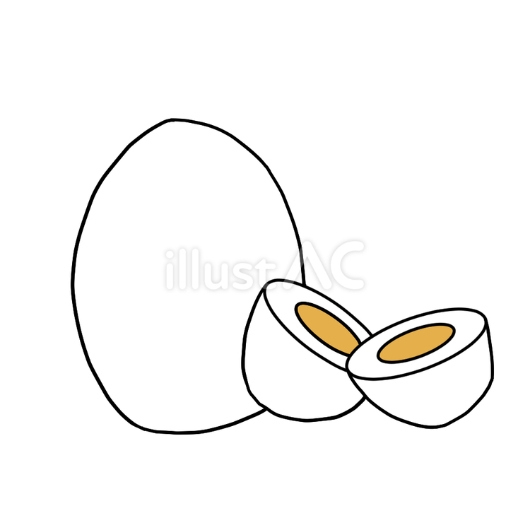 ゆで卵 たまご,食べ物,白身のイラスト素材