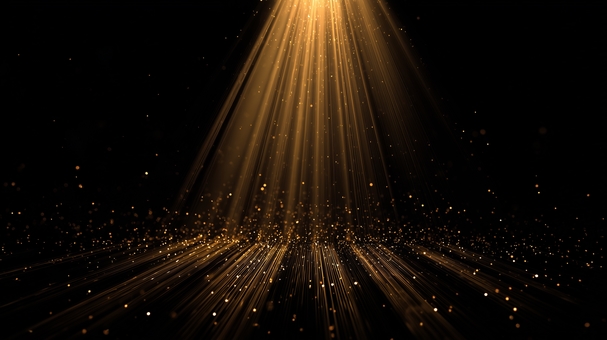 金色のパーティクル、スポットライト