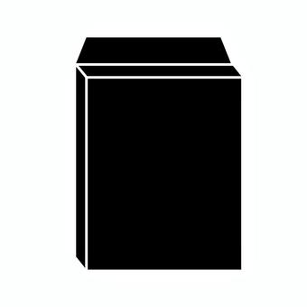 立体型の封筒シルエット 封筒,文房具,立体,マチ付き,ビジネス,事務用品,シルエット,シンプル,挿絵,黒のイラスト素材