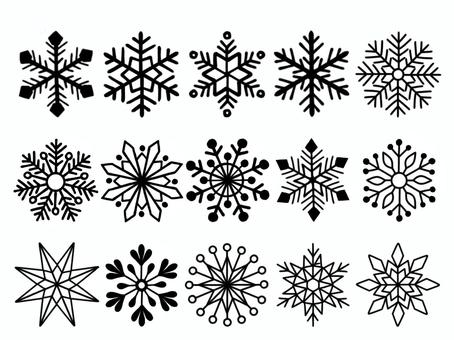 雪の結晶セット 雪,結晶,冬,氷,霜,12月,１月,２月,寒い,冷たいのイラスト素材