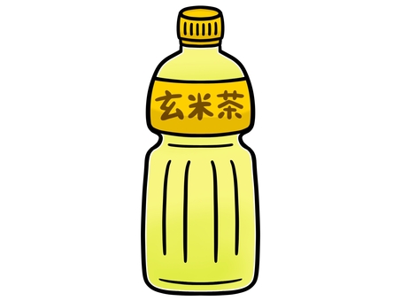 玄米茶 ペットボトル,玄米茶,お茶,緑茶,飲料,飲み物,ドリンク,ボトル,キャップ,液体のイラスト素材