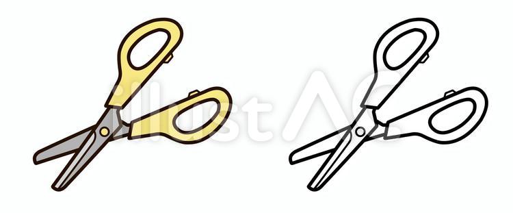はさみ（右利き） ハサミ,文具,カラーのイラスト素材