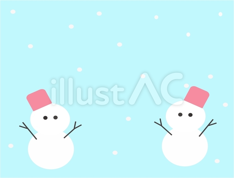 雪だるまくんと雪だるまちゃん 雪だるま,雪,冬のイラスト素材