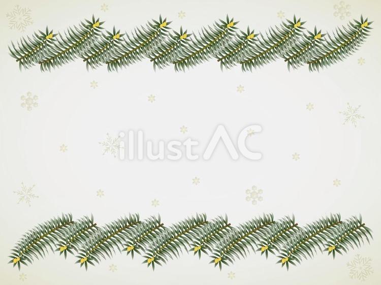 もみの木・雪の結晶-横-２ もみの木,クリスマス,雪の結晶のイラスト素材