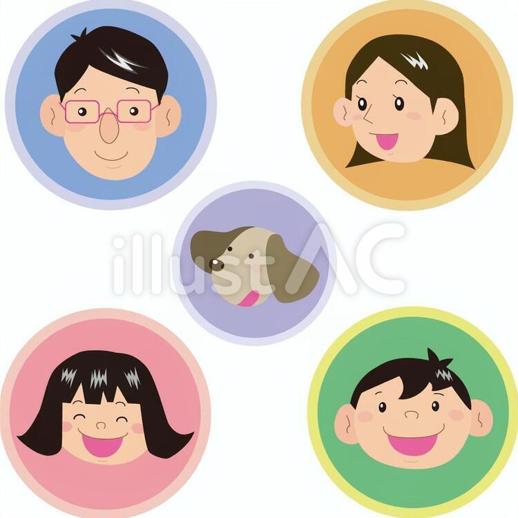家族　アイコン 家族,人物,顔のイラスト素材