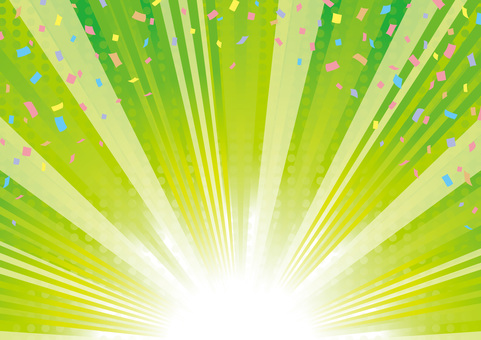 紙吹雪の半円集中線01（緑色）_25 紙吹雪,集中線,背景,フレーム,効果線,放射線,ドット,半円,ライン,線のイラスト素材